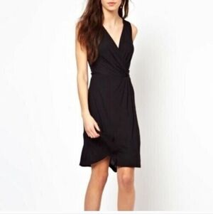 CAbi After Five Faux Wrap Dress in Black, sz Medium